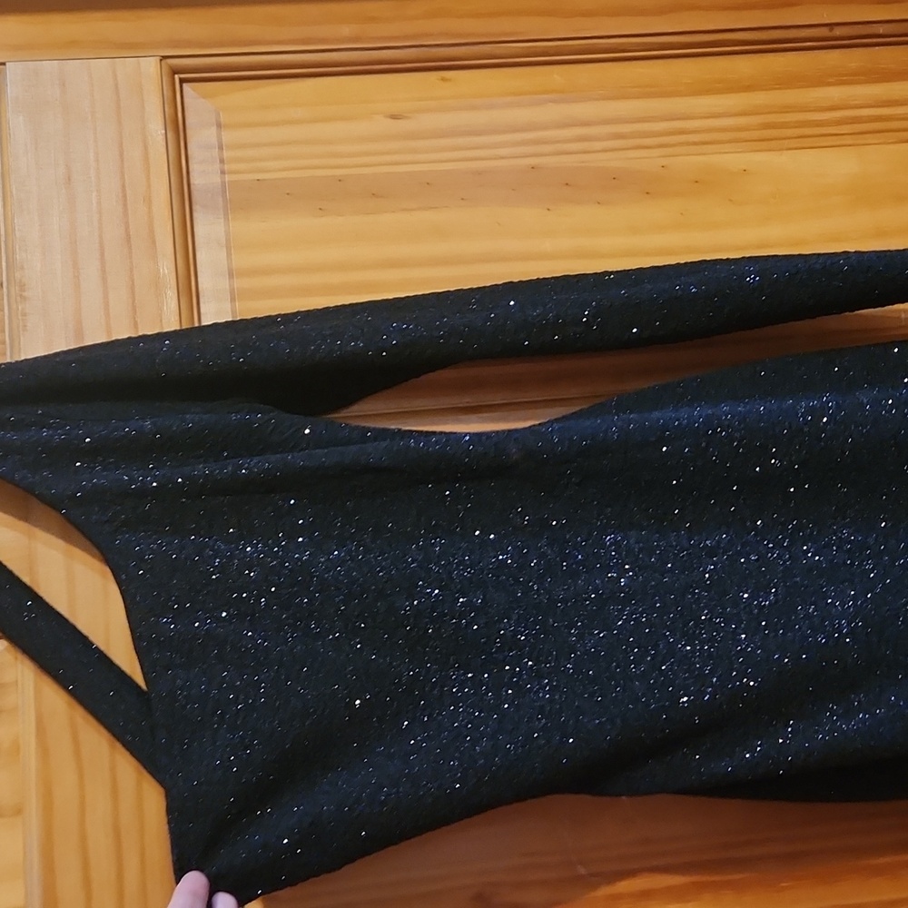Black mini one sleeved prom dress
